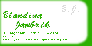 blandina jambrik business card